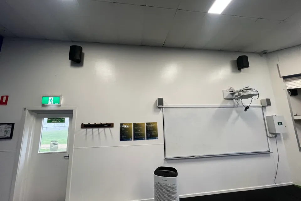 Training room, walls and ceiling
